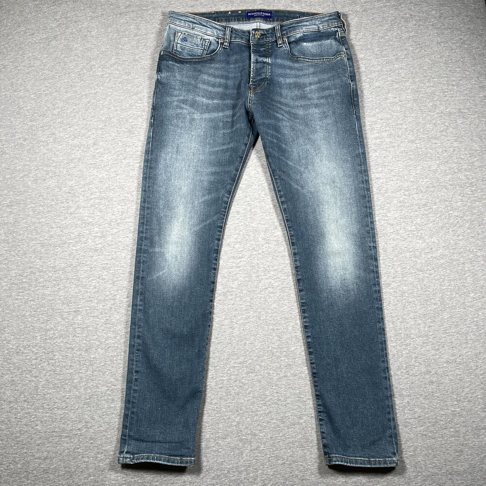 Scotch & Soda Jeans Mens 32x32 Blue Medium Wash Ralston Skinny Slim